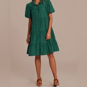 Monteau Teal Button-Up Dress